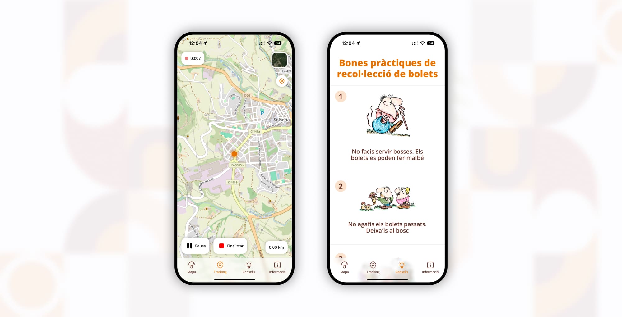 Pantalla de bones pràctiques de Mycotour